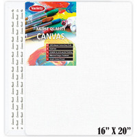 Variety Canvas 16 X 20 Inch Cotton Canvas Board For Painting, Pack Of 1 Piece - White