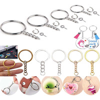 Diy Crafts 25 Pcs, Silver, Key Chain Rings Kit, Keychain Rings With Chain And Jump Ring Screw Eye Pins, Key Chain Rings For Jewelry Findings Making (4 (25 Pcs, Silver)