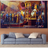 Maxstone Chattrapati Shivaji Maharaj Religious Wall Painting (30X50 Inch) Set Of -5 Big Size Wall Painting