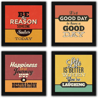 Interio Crafts Motivational Wall Frames, Inspirational Framed Posters, Posters For Study Room Wall Decoration - Black Frame - 10 X 10 Inches - Pack Of 2