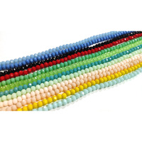 Omx 1020 Beads (85 To 95 Beads Per Colour), 6Mm, Crystal Glass Beads Roundelle For Jewellery Making, Craft Works - 6Mm Size (Multi Colour, 10 Different Mix (Opaque Colours)