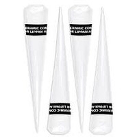 Flybuy Hub White Ceramic Cones For Lippan Art & Craft | Handcrafted Clay Decorations For Home Dcor, Diy Projects, And Indian Traditional Wall Art | Cone 3(Pack Of 8)