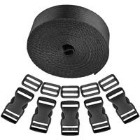 Diy Crafts 2" Inch Set, 5 Buckle 5 Tri-Glide Slide 5Mtr Webbing, Flat Side Release Buckles Tri-Glide Slides As Choice Meter Webbing Black Roll (2" Inch Set, 5 Buckle 5 Tri-Glide Slide 5Mtr Webbing)