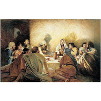 Elegance Last Supper Of Jesus Christ Big Size Canvas Painting Picture Photo Christian Art For Wall Living Room Dining Room Home Decor Painting Size - 44 Length X 27.5 Height Inch