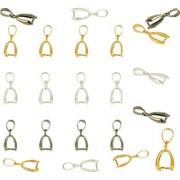 Diy Crafts 150 Pcs, Bright Gold, Brass Pinch Bails Pinch Clip Bail Clasp Dangle Charm Bead Pendant Connector Findings For Pendants Necklace Je (150 Pcs, Bright Gold)