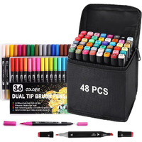 Corslet 84Pc Dual Tip Markers Colour Set 48Pc Alcohol Markers Set & 36Pc Brush Pens Set Stationery Items Sketch Pen Set For Kids Sketch Colour Alcoholic Markers Set For Calligraphy Drawing Sketching