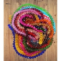 Omx 900 Beads (69 To 75 Beads Per Colour) Crystal Glass Beads Trans Roundelle For Jewellery Making, Craft Works - 8Mm Size (Multi Colour, 12 Different Mix, Any 12 Colours)