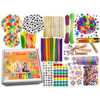 Aizelx Creations Art Craft Set Craft Materials Kit Googly Eyes Sticks Pom Poms Glitter Tapes Paper Ropes Foam Stickers Feathers Wooden Pegs Art Craft Hobby Set Gift For Boys And Kids