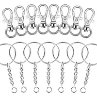 Diy Crafts Pack Of 5 Pcs, Silver, Swivel Snap Hook & Key Rings With Chain For Keychain Lanyard Hanging Nail Files, Label Tags, Foldable Scissors, Ke (Pack Of 5 Pcs, Silver)