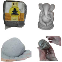 Ganesh Pottery Premium Diy Shadu Mati Clay For Ganesha Idol Making, Sculpting, Modelling, Eco-Friendly Air Dry Clay For Children & Professional Artist For Any Project 500Gm
