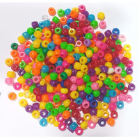 400 Pc Hole Spacer Beads Acrylic Colorful Pony Beads Barrel Beads Loose Charms Ball For Diy Craft Necklace Jewelry Making Bracelet Hair Macrame Colorful 9Mm X 6 Mm (100Gram)