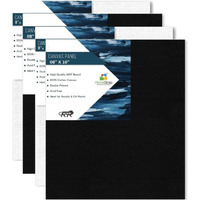 Homestrap Cotton Canvas Board Medium Grain 8" X 10" - Pack Of 4 - Black & White