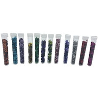 Gold Leaf Flower Shaped Plastic Glitter Sparkle Multicolored For Decorations Art Craft -Set Of 12 Tubes