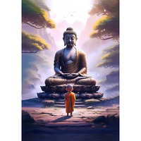 Buddha Posters For Wall Large Size | Buddha Sticker 3D | Buddha Statue Poster For Living Room