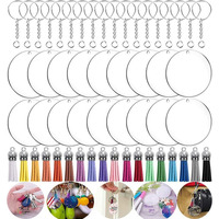 Diy Crafts 12 Pcs, Antique Gold, Key Ring Acrylic Blanks Keychain Tassels Set Round Clear Arylic Keychain Blanks Key Rings With Chain Jump Rings And Colorful Keyc (12 Pcs, Antique Gold)
