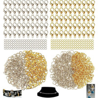Diy Crafts 100 Grm, Nickel Silver, Hardware Accessories 1000+ Jump Rings & 15 Pcs Lobster Claw Clasps, Open Jump Rings 4Mm - 10Mm For Jewelry Making Key Ring (100 Grm, Nickel Silver)