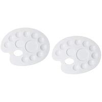 Eclet Large Elliptical Shape Colour Pallete, Paint Mixing Palette, Painting Plate, Watercolor Pallet, Tray For Acrylic Paints, Palate For Colouring With 12 Compartments For Artists, Students, Kids(Pack Of 2)