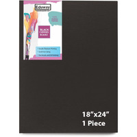 Eduway Medium Grain 18X24 Inch Cotton Black Canvas Board- Pack Of 1, (45X60 Cms) With 4Mm Mdf Board Backing, For Painting