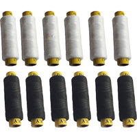 Generic Sewing Threads 180M Black & White 10 Pack (5 Black, 5 White) 100% Polyester