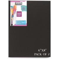 Eduway Black Canvas Board For Painting- 6X8 Pof 2 | Premium Quality 7Oz Pre-Primed Cotton Black Canvas Board For Artists | Ideal For Acrylic, Oil, Gouache, Pastels Colors (Pof 2) (15X20 Cms)