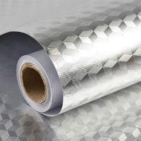 Flob-60Cm X 200Cm Kitchen Oil Proof Aluminium Foil Stickers, Kitchen Backsplash Wallpaper, Self-Adhesive Wall Sticker Waterproof Anti-Mold And Heat Resistant For Walls Cabinets Drawers And Shelves
