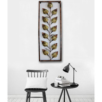 Collectible India Metal Wall Mounted Figures Themed Sculpture Frame (37 X 12 Inch, Golden)
