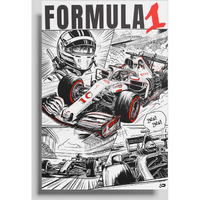 Podiumpe Formula One Poster Art For Walls | F1 Artwork For Home Decor | A3 | 300 Gsm | Glossy | No Frame