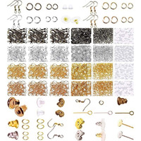 Diy Crafts 20 Grm, Random, 20 Grm, Random Mix Unsorted Items & Mix Colour Earring Making Supplies Kit With Style Earring Hooks, Earring Backs, Earrings Posts And Earring Making (20 Grm, Random)