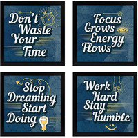 Chaka Chaundh Motivational Quote For Office, Student, Entrepreneur Composite Wood Frames Posters (Blue, 23 X 23 X 4Cm)