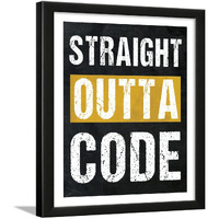 Chaka Chaundh - Coding Quotes Frames - Engineering Quotes Wall Frames - Quotes Wall Frames Coding - Programming Quotes Posters - (14 X 11 Inches) (Straight Outta Code - Black)