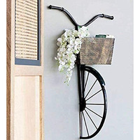 World Decor Iron Metal Cycle Basket Wall Decor (21 X 10.5 X 35In, Golden)