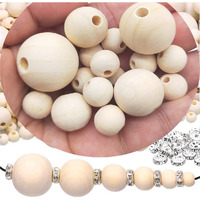 Diy Crafts 130, Unssorted Beads Natural Wood Beads Bulk Unfinished Round Wooden Loose Beads Wood Spacer Beads Wooden Round Ball For Craft Making Decorations And Diy Random Dno# 2 Contain Pc (130)