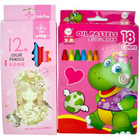 Emazing Stationary: Pack Of 12 Colour Pencils And Pack Of 18 Oil Pastels - Multicolour Stationery - Art - Craft - Creativity - School Essentials