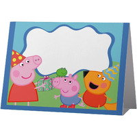 Festiko 6 Pcs Cartoon Pig Themed Tent Style Food Tags, Food Tags And Place Cards For Food Decorations For Kid's Party, Cartoon Pig Theme Place Cards For Table Setting