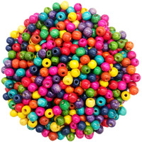 Resonant Craft 250 Pcs Wooden Beads 10Mm Multicolor Glossy Wooden Beads For Hobby & Crafts, Diy And Necklace Garland Making