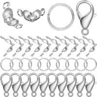 Diy Crafts 10X Lobster 20 Knot 20 Jump Ring, Kit, Jewelry Making Accessories Set Bead Tips Knot Covers Open Jump Ring Connectors Lobster Claw C(10X Lobster 20 Knot 20 Jump Ring, Kit)