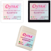 Oytra 3 Colors Polymer Clay Elastico Series Oven Bake Clay 57G/2Oz Per Colour (Black, White, Transculent)