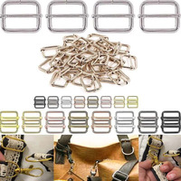 Diy Crafts 5X Slide Buckle, Silver, Keyrings & Keychains Round Swivel Snap Hooks Key Rings Metal For Lanyard, Id, Bags, Wa (5X Slide Buckle, Silver)