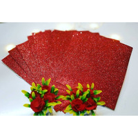 Dheett A4 Foam Glitter Sheets Non Adhesive 2Mm Thickness For Arts And Crafts Scrapbook Scrapbooking Paper Decorations - Red