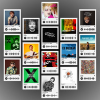 Printnet - Ed Sheeran Photocards | Ed Sheeran Songs Mini Poster Kit (Set Of 16) | Ed Sheeran Perfect, Shape Of You Songs Size (8 X 6 Cm) Posters For Phone Accessories, Bedroom, Office, Room Decoration