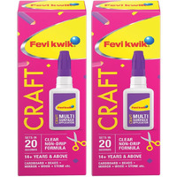 Fevikwik Craft 20 Gm | Instant Glue For Crafting | Multi Surface Application | Clear Non Drip Formula | Sets In 20 Seconds | Storable | Precise Application |Diy (Pack Of 2)
