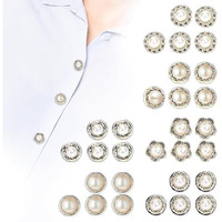 Bitrexup 30Pcs Pearl Buttons Brooch Buttons Modesty Pins Cover Up Brooch Pins Blouse Pins Safety Invisible Buttons,Women Shirt Brooch Pins Anti Exposure Fixed Brooche For Bags, T-Shirt, All Clothes