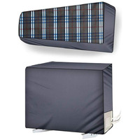 Stylista Ac Cover Set Of Indoor And Outdoor Unit For 2 Ton Capacity Pattern Grey