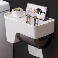 Kienlix Magic Sticker Series Self Adhesive Wall Mount Toilet Tissue Paper Roll Holder For Bathroom With Mobile Stand (29 X 14 X 14 Cm)