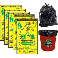 G1 Garbage Bags | Medium Size | Black | Disposable Trash Bags | Waste Dustbin Bags | 54Cm X 48Cm | 19X21 Inches | 150 Pcs