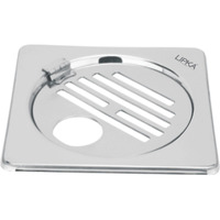 Lipka Eon Square With Golden Classic Jali Floor Drain |Premium Stainless Steel |5 X 5 Inches| With Hinge & Hole|