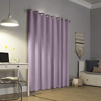 Bhoomi Impex Room Darkening Blackout Curtain Door-8 Feet, Thermal Insulated Eyelet Noise Reducing Blackout Curtains - Lavender Solid
