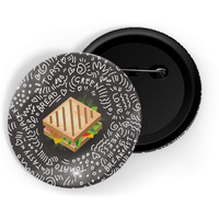 Dhcrafts Pin Badges Black Food Lovers Sandwich D9 Glossy Finish Design Pack Of 1