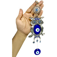 Dt Dectone Blue Evil Eye Nazar Battu Lucky Pendant Hanging Owl Design Ornament Amulet For Car, Home & Office Protection And Blessing From Negative Energy