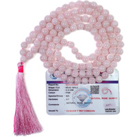 Remedywala Beads Original Gemstone 8 Mm 108 Beads Mala | Best Aaa Quality Beads Activated, Energized Black Jap Mala For Yoga Meditation, Chanting & Healing (Rose Quartz Mala)